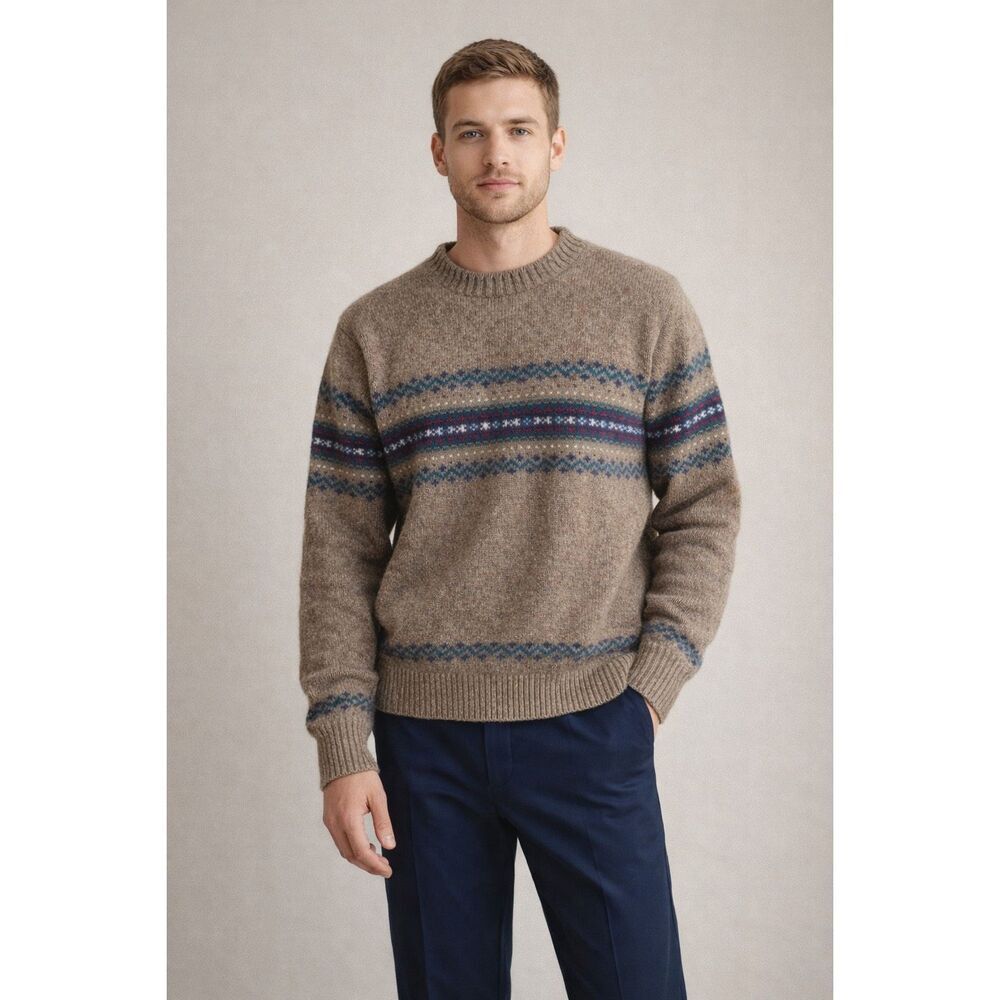 Vintage Jantzen Fair Isle Wool Blend Sweater USA Mens Medium